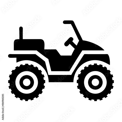 All-terrain vehicle (atv) or quad bike icon representing off-road adventure and recreation