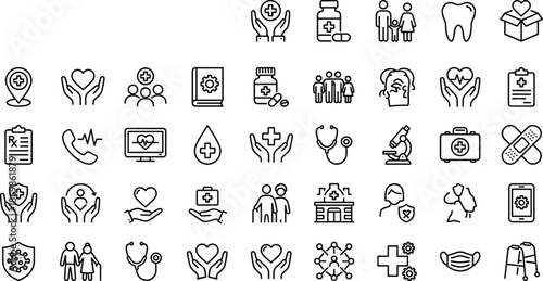 medical, healthcare, health, icons, vector, hospital, doctor, patient, safety, wellness, clinic, treatment, care, emergency, support