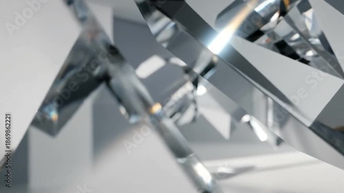 Shards of Broken Glass on White Surface.