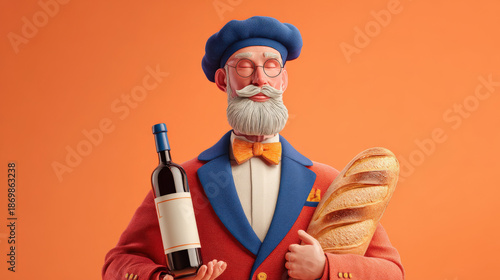 Vintage Baker Holding Bread