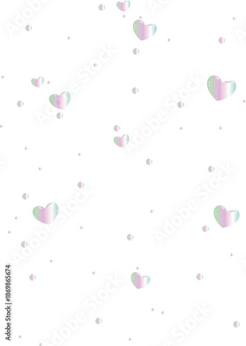 Iridescent Hearts and Dots Pattern
