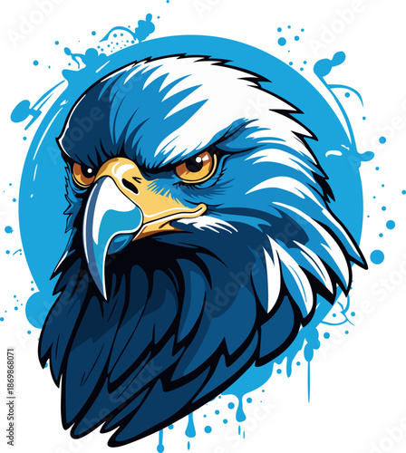 stylized eagle blue