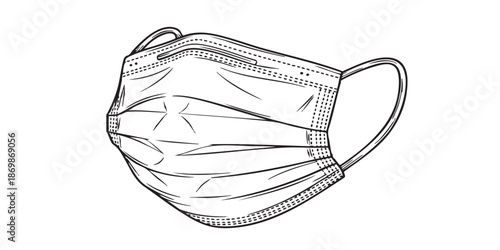 Face mask medical outline icon vector