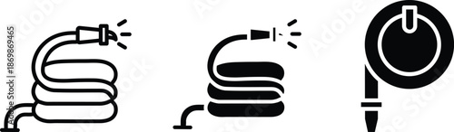 Water pipe icon Set Hose Icon Set sink pipe vector icon plumbing icon Sewer system icons set. Solid filled vector illustration with main sewer pipe Hose icon elements. graphics icons.