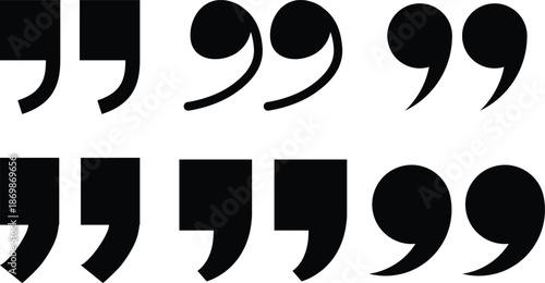 Quote mark icon Set Modern quote icon set vector Quote mark icon set with quotation symbols, simple quotes collection, and vector illustration for digital and UI design  speech marks, inverted commas 