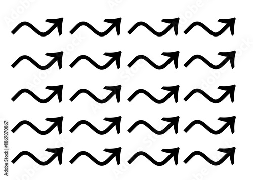 Set of arrows on white background 