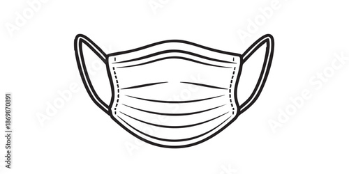 Face mask medical outline icon vector