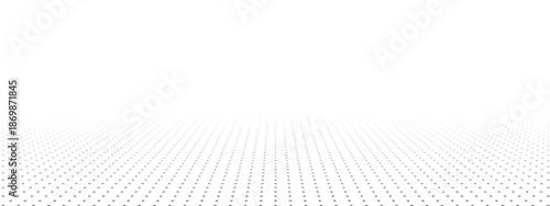 Abstract Perspective Dot Grid Background Vector with copy space Minimal 3D Halftone Floor Pattern for Technology and Futuristic Designs