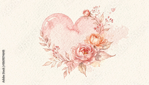 grunge heart with floral ornament