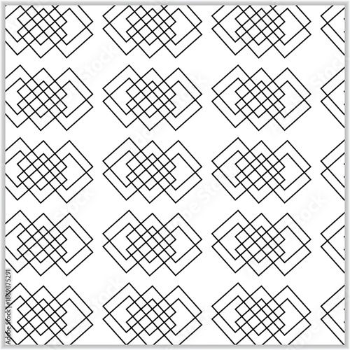Geometric pattern of interlocking squares