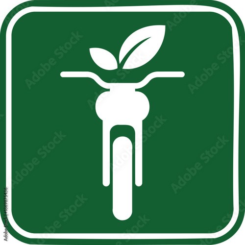White bicycle with green leaves on dark green background bike nature des