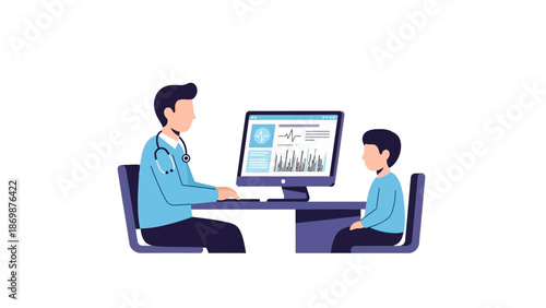 Two individuals collaborating on a computer project in a modern office setting