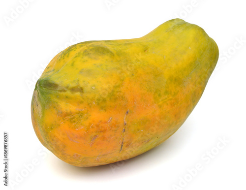 Ripe papaya isolated on white background 
