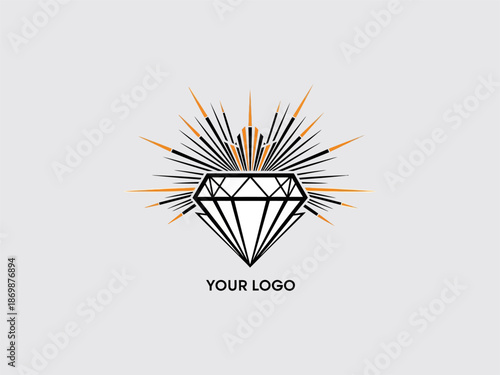 Geometric Diamond Logo Design Element.