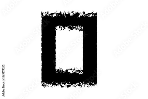 Photos Grunge Black Rectangular Frame with Distressed Textured Edges