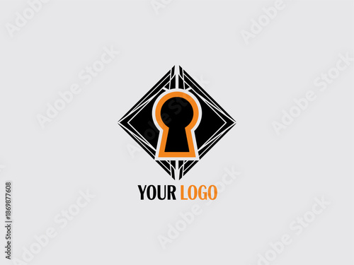 Keyhole Logo Design Template with Diamond Shape.