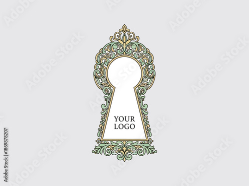 Ornate Keyhole Frame with Decorative Details.