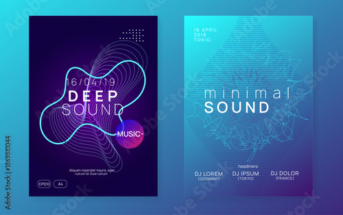 Night Club Magazine. Electronic Radio Illustration. Green Fest Flyer. Dance Concert Template. Pink Discotheque Set. Festival Invite. Party Design. Violet Night Club Magazine