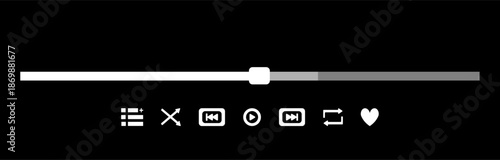 Minimalist audio player UI template with simple controls, and clean layout. Suitable for songs or podcast playlist, web projects, mobile apps
