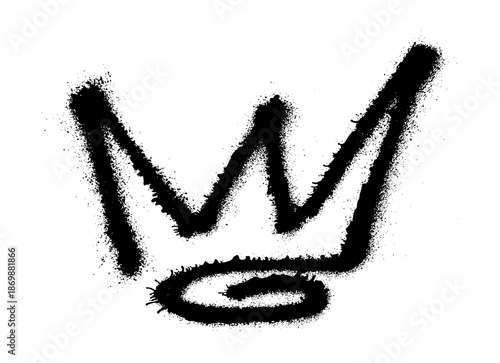 Crown Graffiti Grunge Spray Paint Stroke Vector