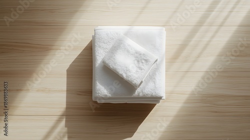 tea cloths on wooden table