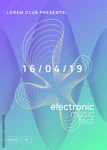Music Set. Edm Trance Template. Green Dance Poster. Pink Sound Background. Nightclub Radio Illustration. Electro Invite. Party Flyer. Violet Music Set