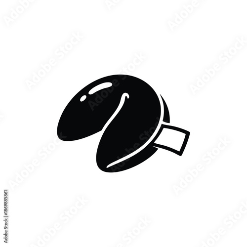 Black and white heart shaped mussels icon romantic seafood symbol for Valentines Day design