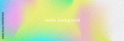 Noise Gradient Background. Abstract Grainy Bg In Pink, Purple And Blue Colors. Iridescent Hologram. Pearlescent Holographic Texture With Rainbow Foil. Summer Wall With Watercolor Dust Effect