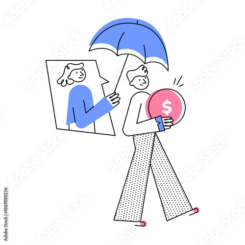 A doodle style illustration showing insurance