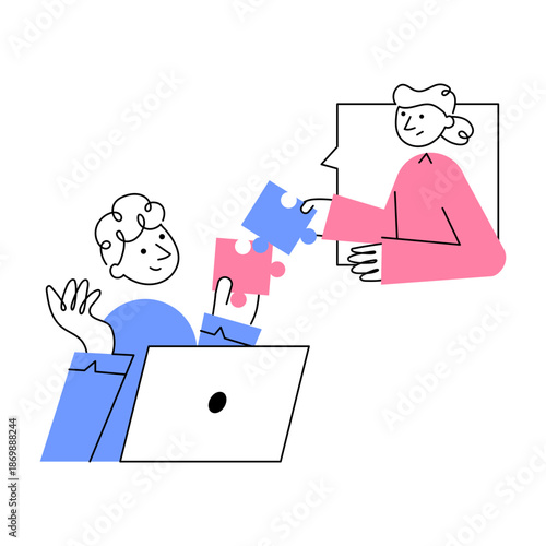 A doodle style illustration showing problem solving