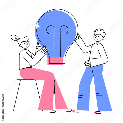 A sketchy style illustration representing idea generation