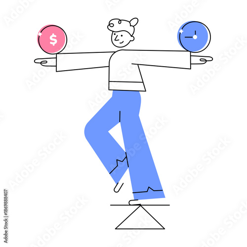 A drawing style illustration depicting stability