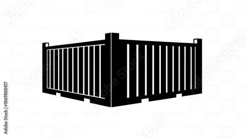 Black metal fence gate corner section