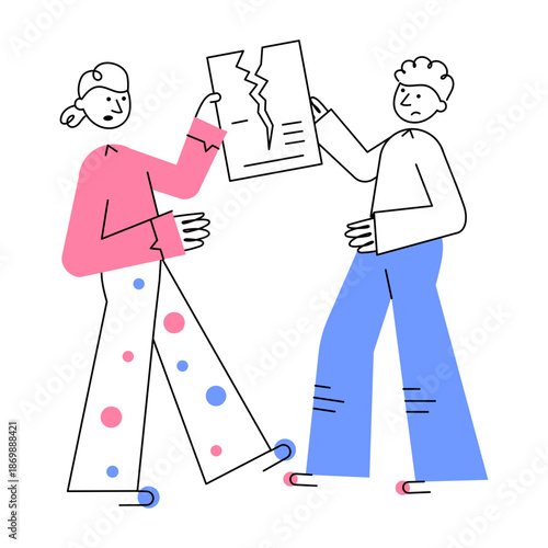 A sketchy style illustration representing dispute