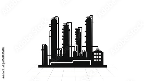 Industrial factory complex silhouette