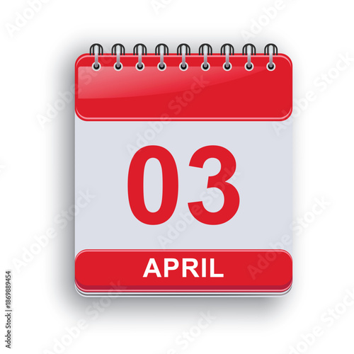 April 3 Daily Calendar Page Minimal Clean