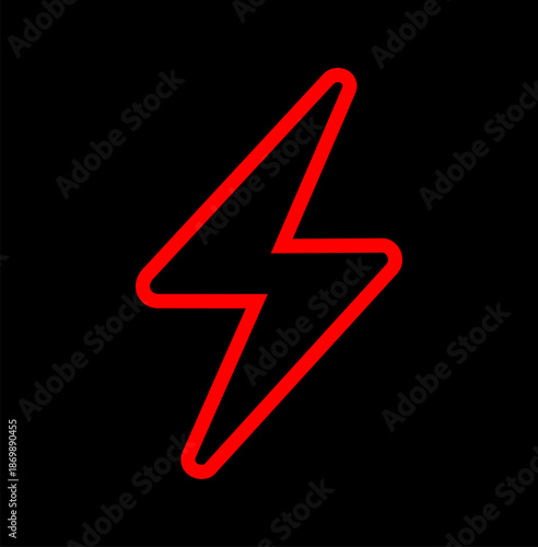 Red Lightning Bolt Energy Icon
