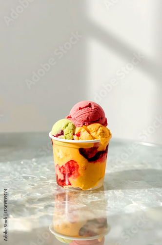 Fruit ice cream tub
