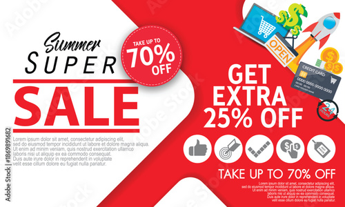 Summer super sale discount offer advertisement