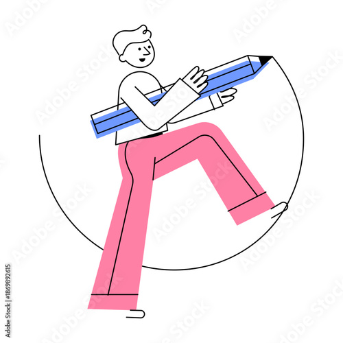 A hand drawn style illustration showing creative designer