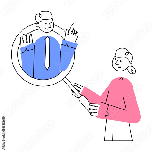 A doodle style illustration showing candidate