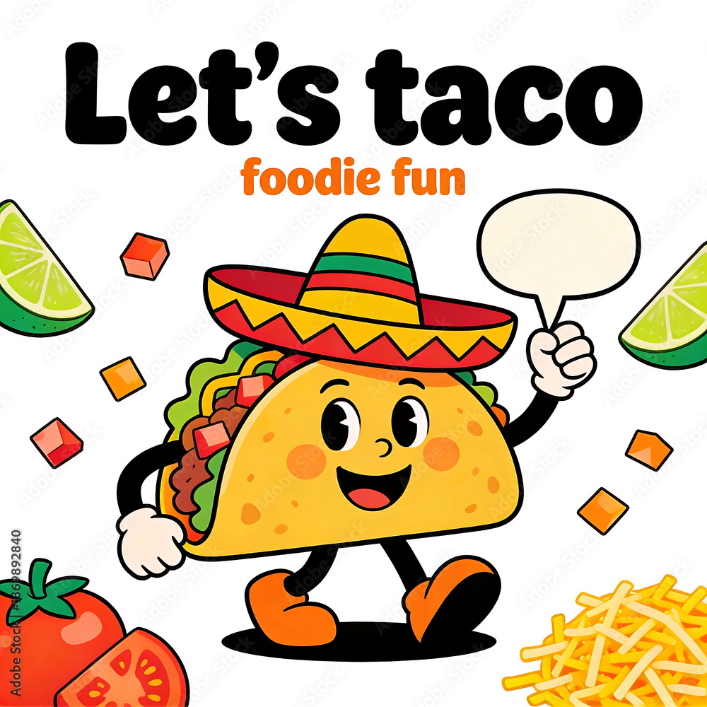 Fototapeta premium cartoon Mexican food Transparent Background
