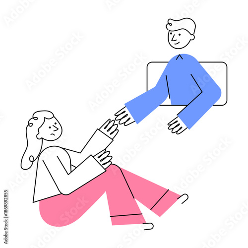 A doodle style illustration showing mentorship