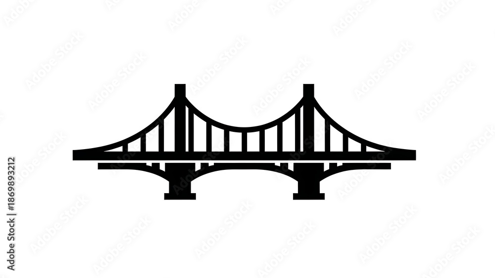 Fototapeta premium Iconic suspension bridge silhouette
