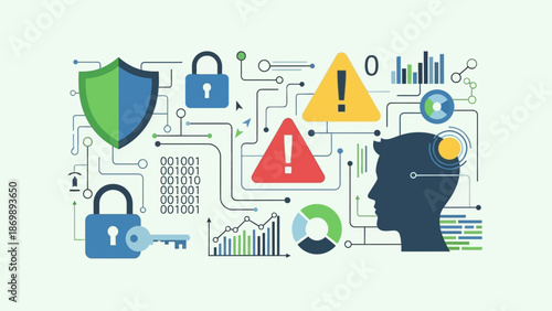 Cybersecurity Concept Digital Security, Data Protection, and Risk Management in Technology