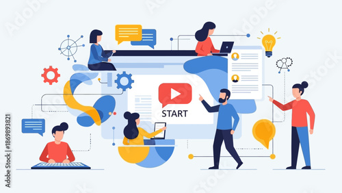 Dynamic Team Collaboration on Digital Video Content Creation and Strategic Marketing for Online Platforms and Audience Engagement