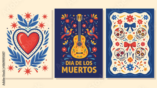 Vibrant Dia de los Muertos Illustrations