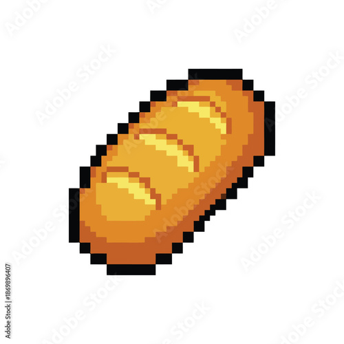 Pixel Art Bread Loaf Sprite