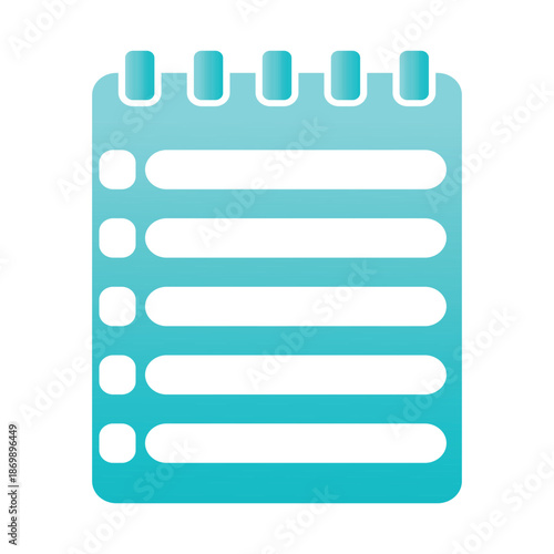 notebook,list,blue flat design for task organizer design vector graphic for productivity app