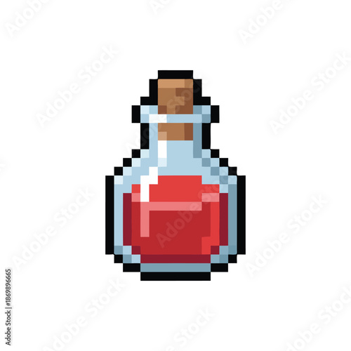 Pixel Art Health Potion Sprite